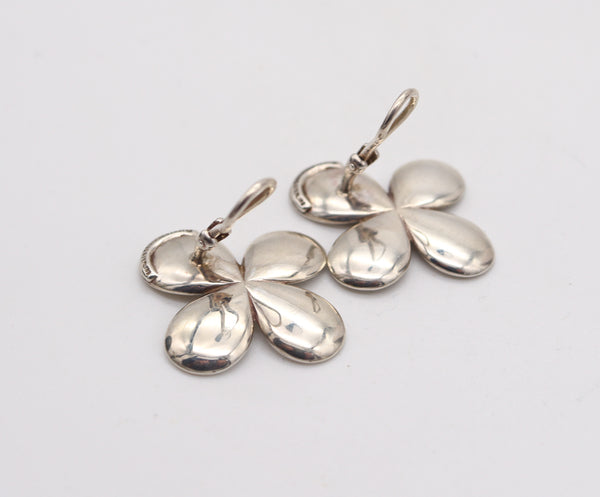 ANGELA CUMMINGS 1987 Modernist Flower Petals Earrings In .925 Sterling Silver