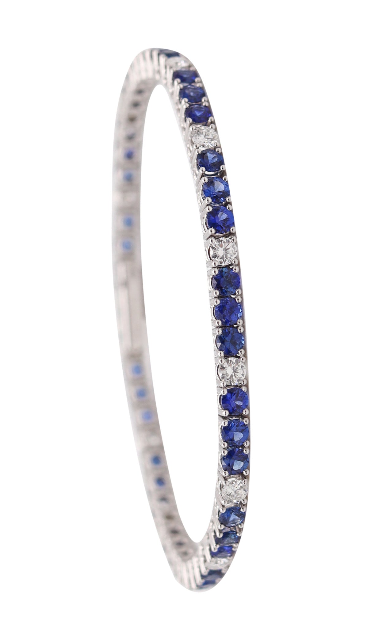 GÜBELIN Riviera Bracelet In 18Kt White Gold With 7.35 Ctw Diamonds & Sapphires