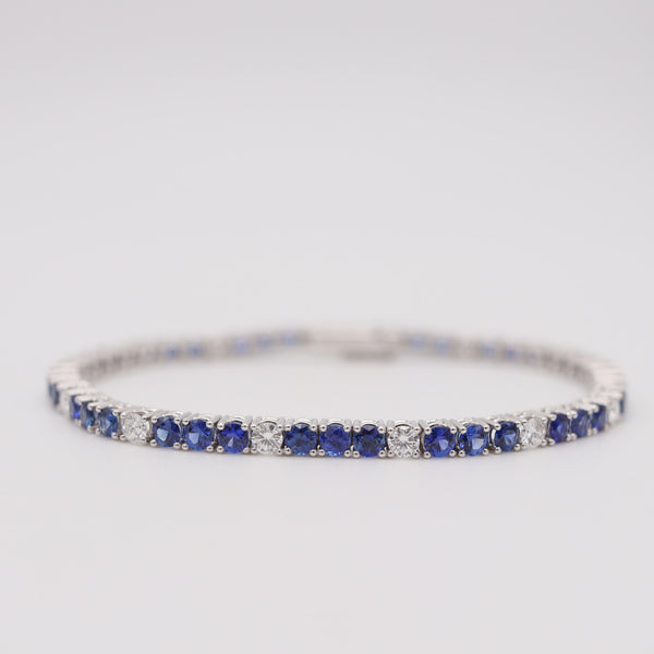 GÜBELIN Riviera Bracelet In 18Kt White Gold With 7.35 Ctw Diamonds & Sapphires