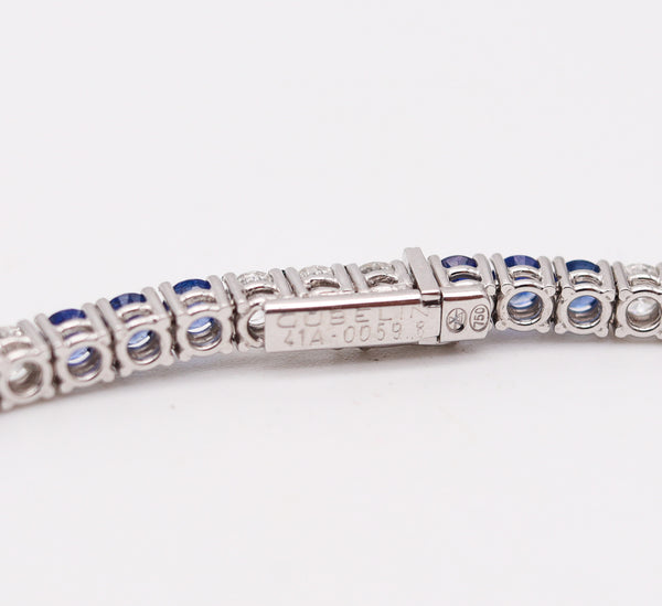 GÜBELIN Riviera Bracelet In 18Kt White Gold With 7.35 Ctw Diamonds & Sapphires