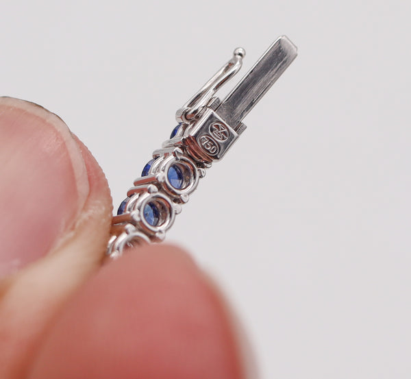 GÜBELIN Riviera Bracelet In 18Kt White Gold With 7.35 Ctw Diamonds & Sapphires