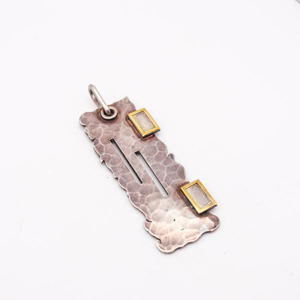 JEAN DESPRES 1950 Paris Geometric Artistic Pendant .800 Silver & Yellow Gold