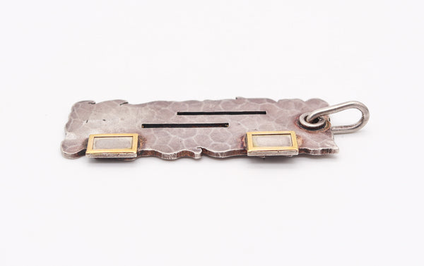 JEAN DESPRES 1950 Paris Geometric Artistic Pendant .800 Silver & Yellow Gold