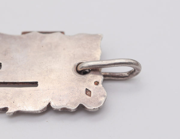 JEAN DESPRES 1950 Paris Geometric Artistic Pendant .800 Silver & Yellow Gold