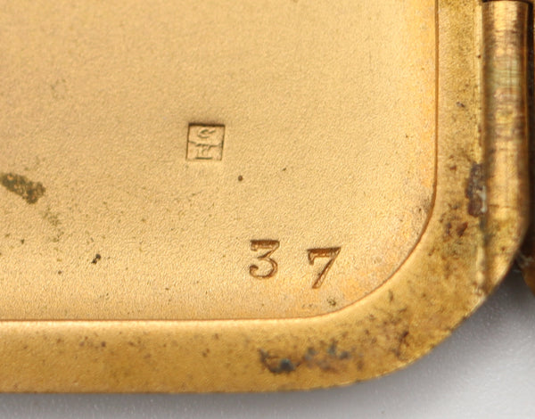 FRENCH 1930 Art Deco Cigarette Case In Gilt Bronze And Shagreen Patterns