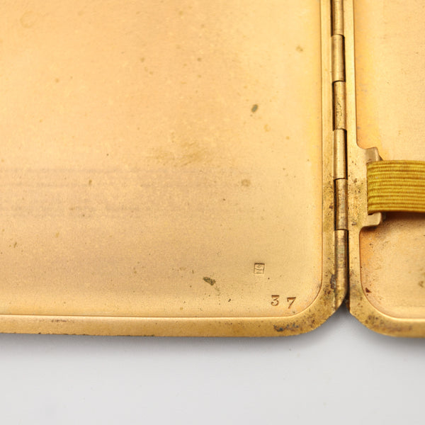 FRENCH 1930 Art Deco Cigarette Case In Gilt Bronze And Shagreen Patterns