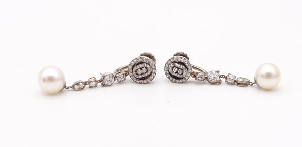 VAN CLEEF & ARPELS 1930 Art Deco Dangle Earrings With Diamonds And Pearls