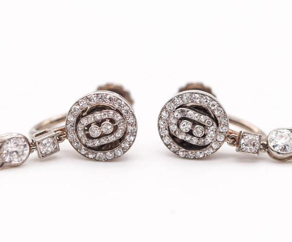 VAN CLEEF & ARPELS 1930 Art Deco Dangle Earrings With Diamonds And Pearls