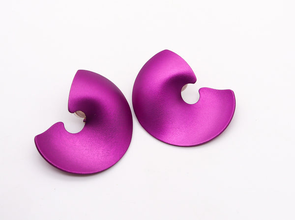 JAR PARIS Purple Valerie Clips On Earrings In 18Kt Gold and Aluminum