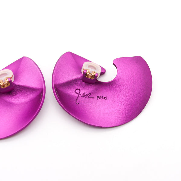 JAR PARIS Purple Valerie Clips On Earrings In 18Kt Gold and Aluminum