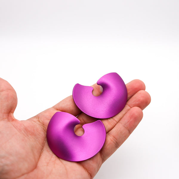 JAR PARIS Purple Valerie Clips On Earrings In 18Kt Gold and Aluminum