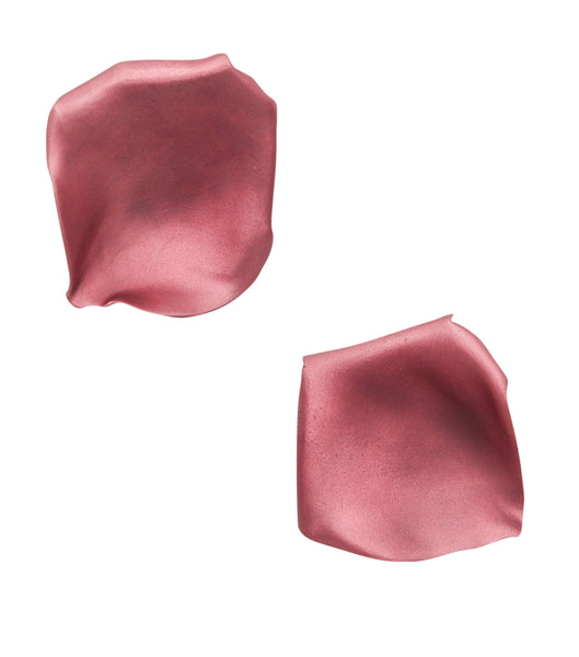 JAR PARIS Large Pink Rose Petals Clips On Earrings In 18Kt Gold and Aluminum