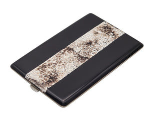 FRENCH 1925 Art-Deco Black Lacquer & White Egg-Shell Lacquer Cigarette Case
