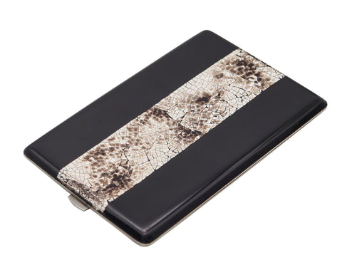 FRENCH 1925 Art-Deco Black Lacquer & White Egg-Shell Lacquer Cigarette Case