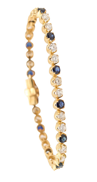 TIFFANY & CO. Riviera Bracelet In 18Kt Yellow Gold With 7.68 Cwt Diamonds & Sapphires