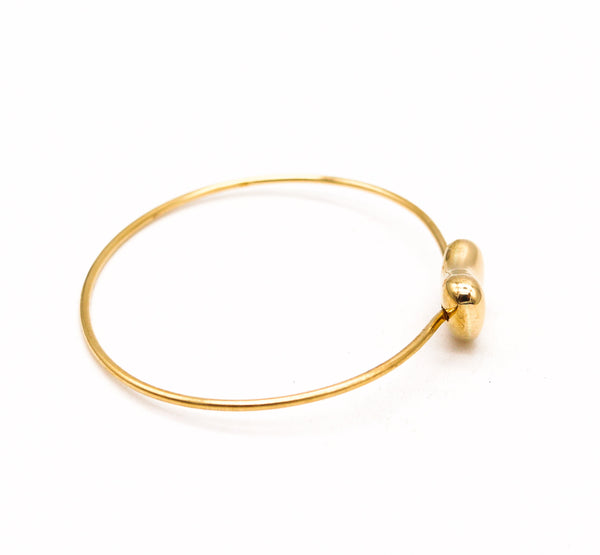 TIFFANY & CO. 1977 Elsa Peretti Very Rare Bean Bangle Bracelet In 18Kt Yellow Gold