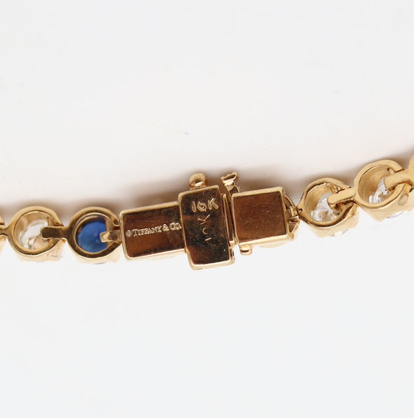 TIFFANY & CO. Riviera Bracelet In 18Kt Yellow Gold With 7.68 Cwt Diamonds & Sapphires