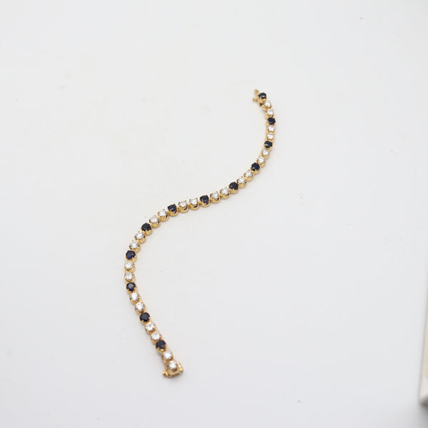 TIFFANY & CO. Riviera Bracelet In 18Kt Yellow Gold With 7.68 Cwt Diamonds & Sapphires