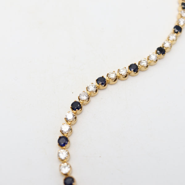 TIFFANY & CO. Riviera Bracelet In 18Kt Yellow Gold With 7.68 Cwt Diamonds & Sapphires