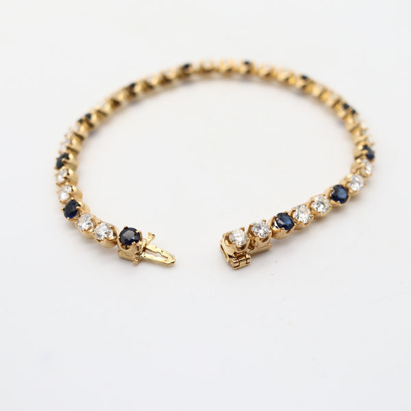 TIFFANY & CO. Riviera Bracelet In 18Kt Yellow Gold With 7.68 Cwt Diamonds & Sapphires