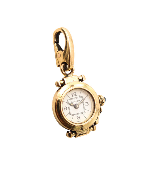 CARTIER Paris Vintage Pasha-Watch Shaped Charm In Solid 18Kt Yellow Gold