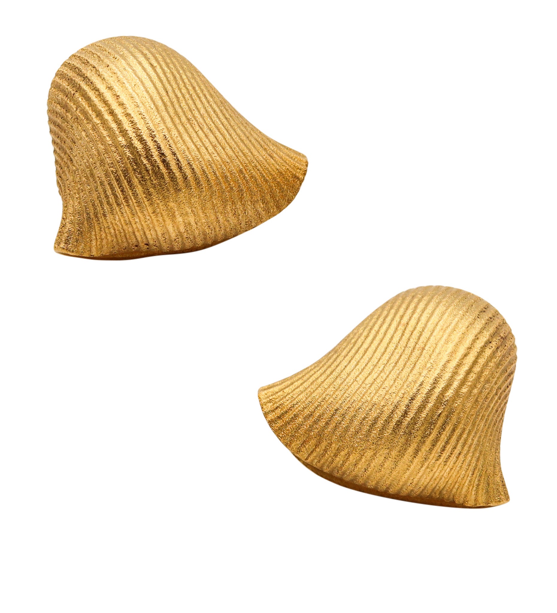 JAR PARIS Golden Clips On Earrings In 18Kt Yellow Gold and Aluminum