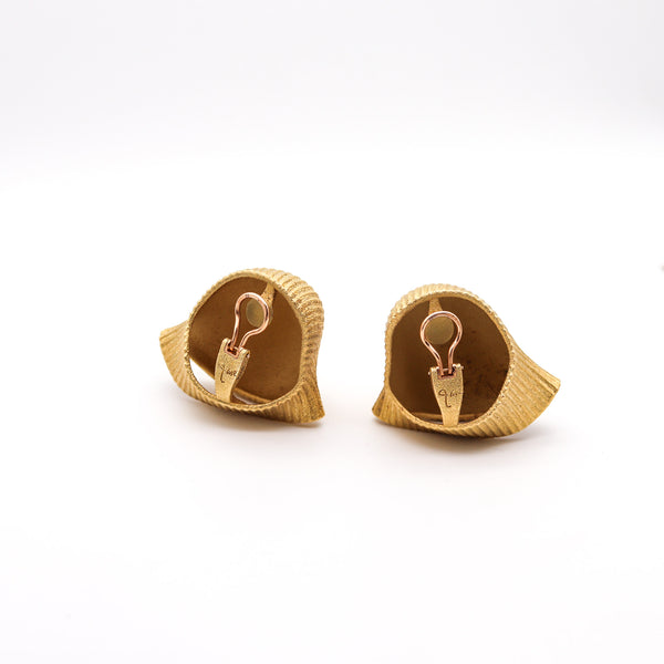 JAR PARIS Golden Clips On Earrings In 18Kt Yellow Gold and Aluminum