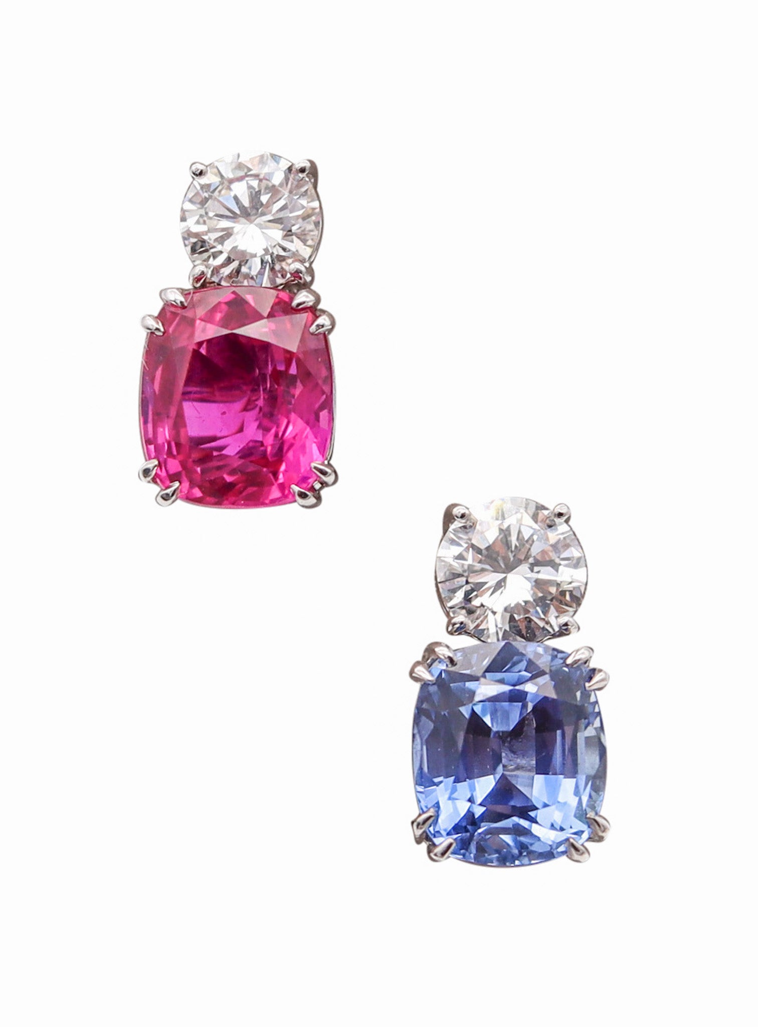 BOUCHERON Paris Earrings In 18Kt Gold With 11.68 Ctw In Diamonds & Sapphires