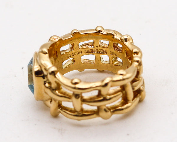 -Angela Cummings Studios Cocktail Ring In 18Kt Gold With 2.32 Cts Aquamarine