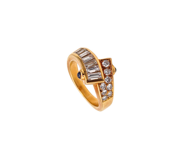 MAUBOUSSIN Paris Sculpted Cocktail Ring In 18Kt Gold With 1.42 Ctw Diamonds