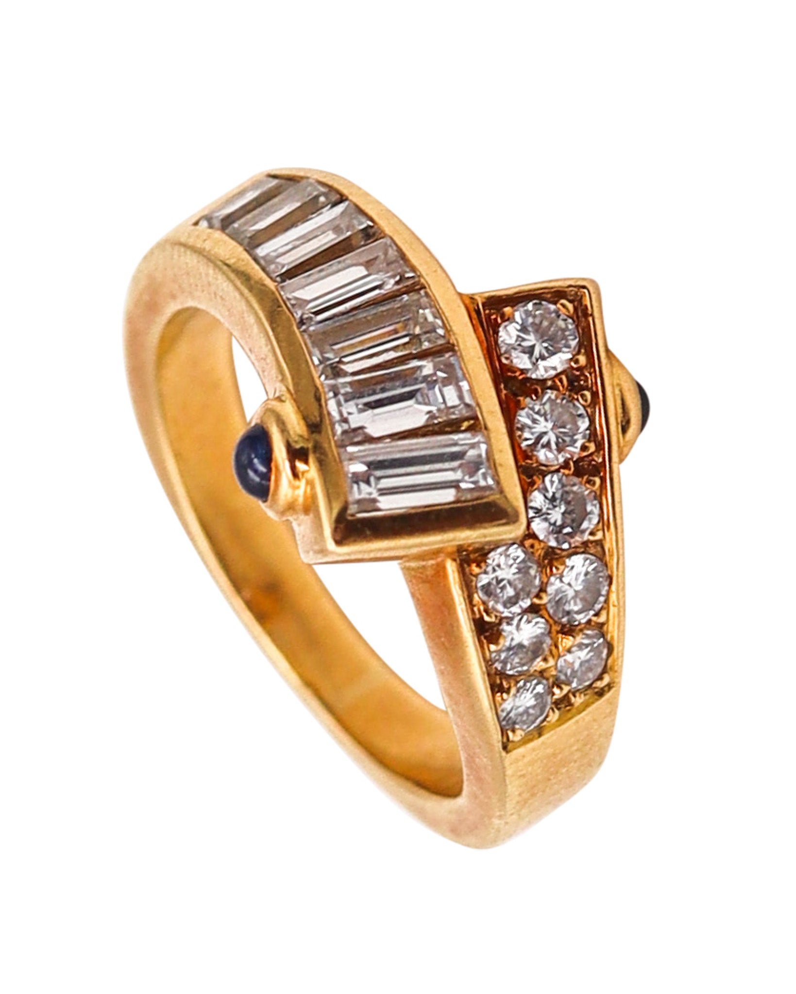 MAUBOUSSIN Paris Sculpted Cocktail Ring In 18Kt Gold With 1.42 Ctw Diamonds