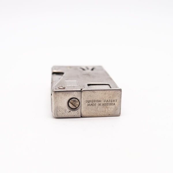 BRUDER EISERT Austria 1950 Superior Semi Automatic Squeeze Lighter In Chromed Steel