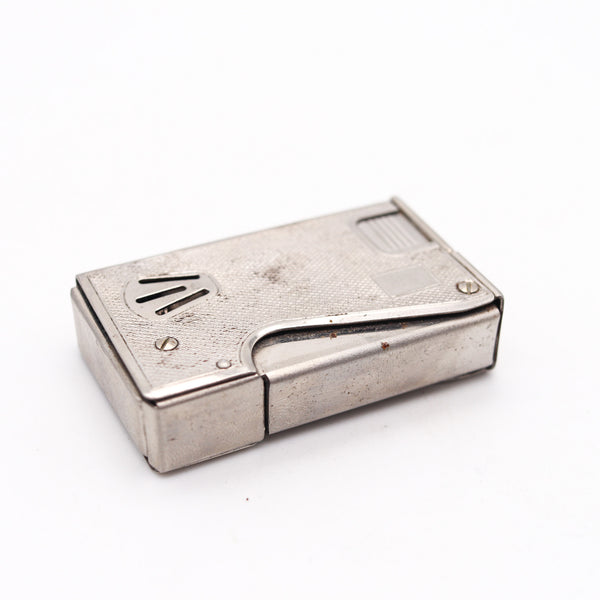 BRUDER EISERT Austria 1950 Superior Semi Automatic Squeeze Lighter In Chromed Steel