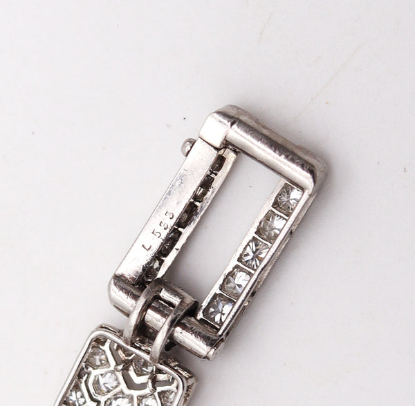 CARTIER Paris 1928 Art Deco Bracelet In Platinum With 19.86 Cts In Diamonds