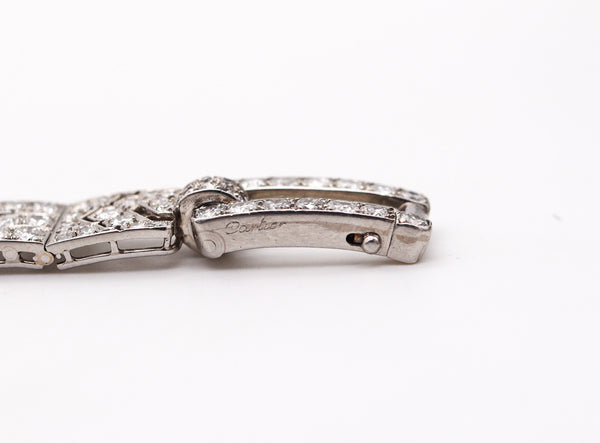 CARTIER Paris 1928 Art Deco Bracelet In Platinum With 19.86 Cts In Diamonds