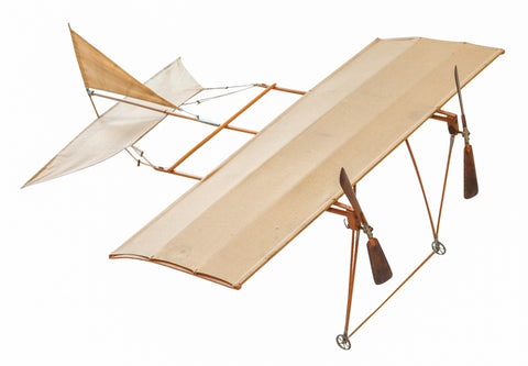 AD-ASTRA Model Airplane 1910 Early 20th Century Rare In Wood Brass And Linen