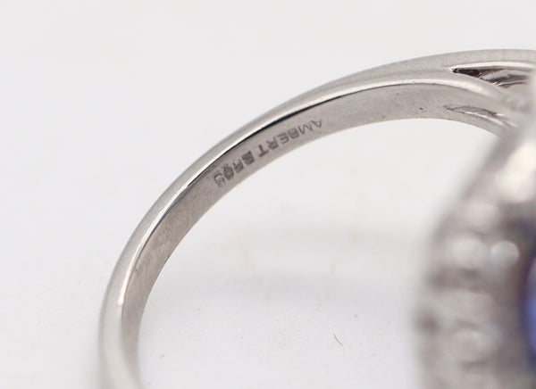 LAMBERT BROTHERS 1925 Art Deco Toi Et Moi Ring In Platinum Sapphires & Diamonds