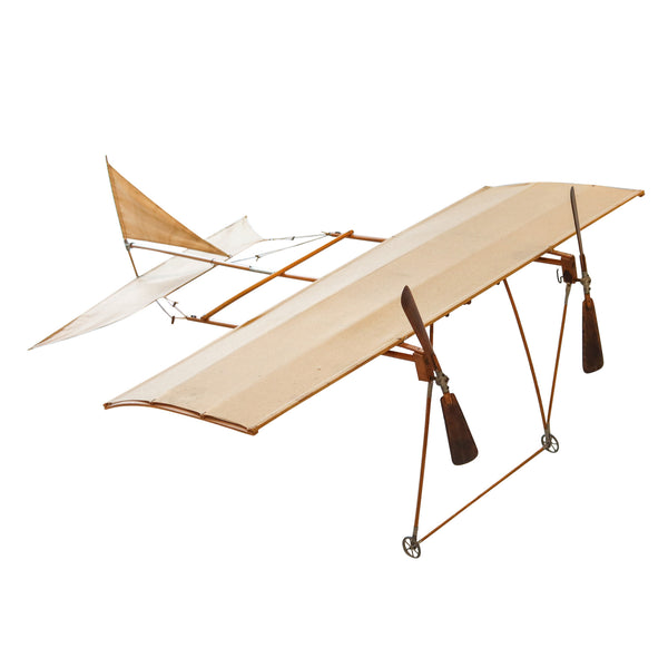 AD-ASTRA Model Airplane 1910 Early 20th Century Rare In Wood Brass And Linen