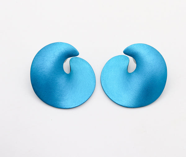 JAR PARIS Blue Valerie Clips On Earrings In 18Kt Gold and Aluminum