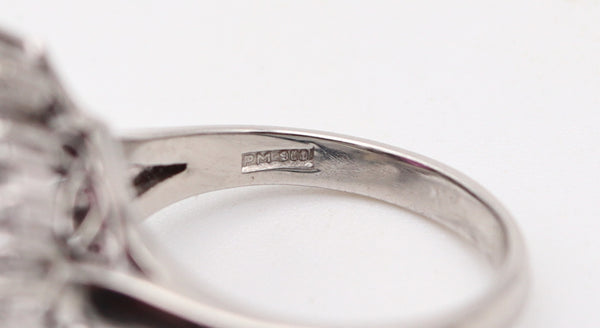 BALLERINA Cocktail Ring In Platinum With 3.98 Cwt. In Red Ruby And Diamonds