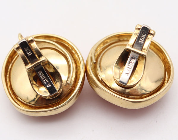 ANDREW CLUNN Clips-On Earrings In 18Kt Yellow Gold With Red Coral