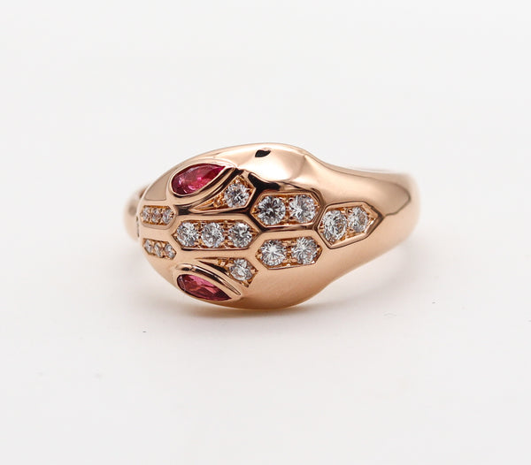 BVLGARI Roma Serpenti Ring In 18Kt Rose Gold With VVS Diamonds