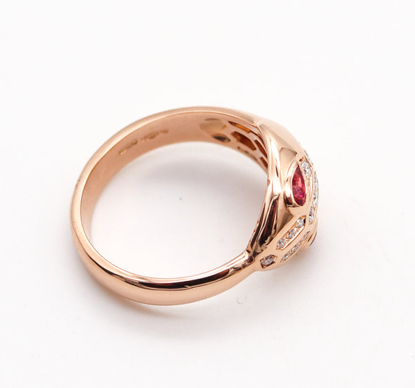 BVLGARI Roma Serpenti Ring In 18Kt Rose Gold With VVS Diamonds