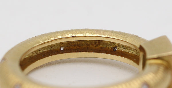PAUL MORELLI Ring-Band In 18Kt Gold With Diamonds & Vivid Green Peridot