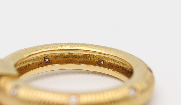 PAUL MORELLI Ring-Band In 18Kt Gold With Diamonds & Vivid Green Peridot