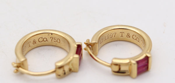 TIFFANY & CO. Hoops Earrings In 18Kt Yellow Gold With Vivid Red Rubies