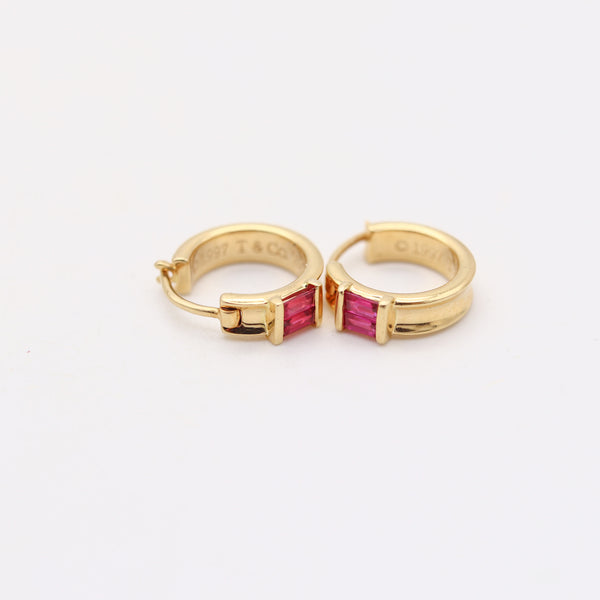TIFFANY & CO. Hoops Earrings In 18Kt Yellow Gold With Vivid Red Rubies