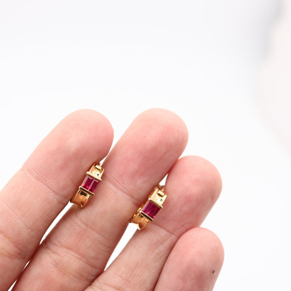 TIFFANY & CO. Hoops Earrings In 18Kt Yellow Gold With Vivid Red Rubies