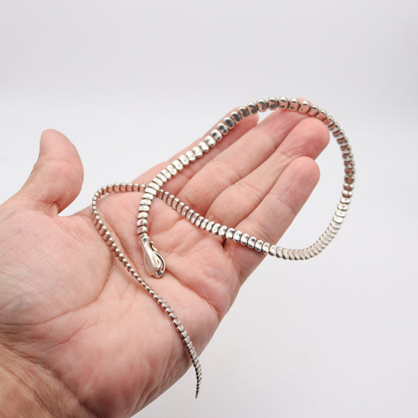 TIFFANY & CO. Elsa Peretti Sculptural Snake Necklace In .925 Sterling Silver