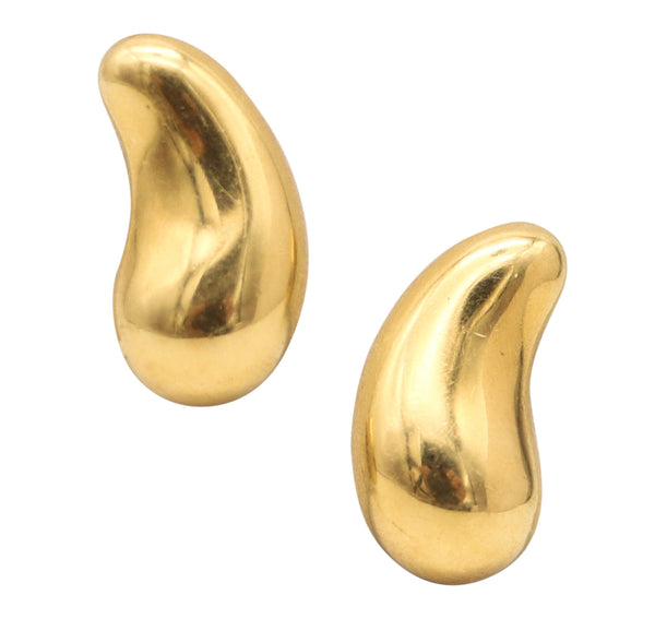 TIFFANY & CO. 1980 Elsa Peretti Tear Drops Clips-On Earrings In 18Kt Yellow Gold